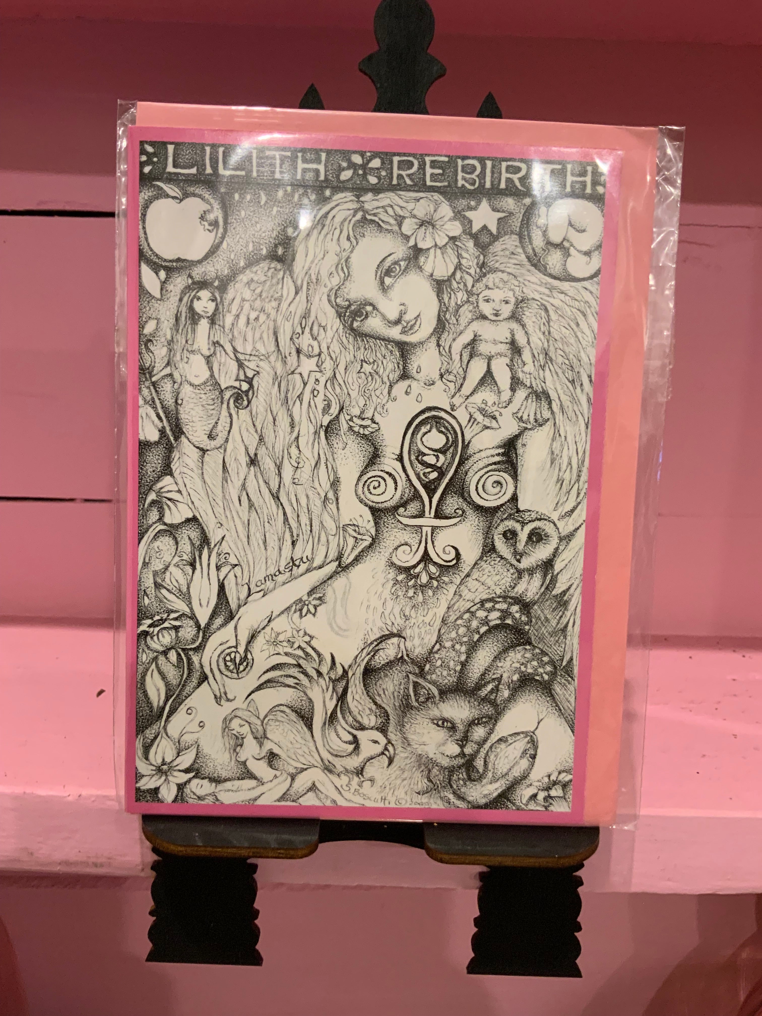 Lilith Rebirth card {blank inside] – The Art of Sharon McLeod