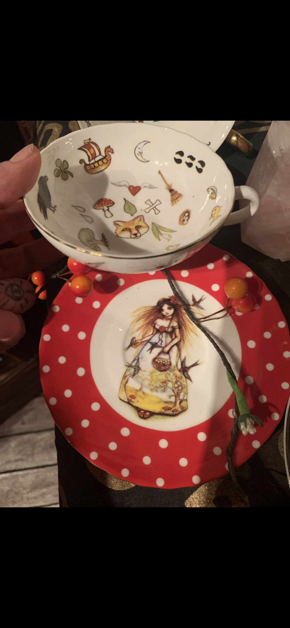 Deer woman Limited edition Divination tea cup and saucer