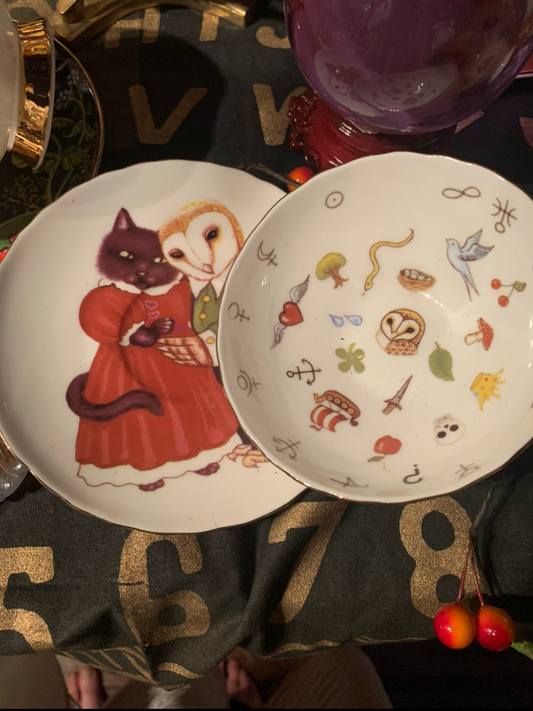 Owl and the Pussycat ,Limited edition Divination tea cup and saucer