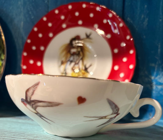 Deer woman Limited edition Divination tea cup and saucer