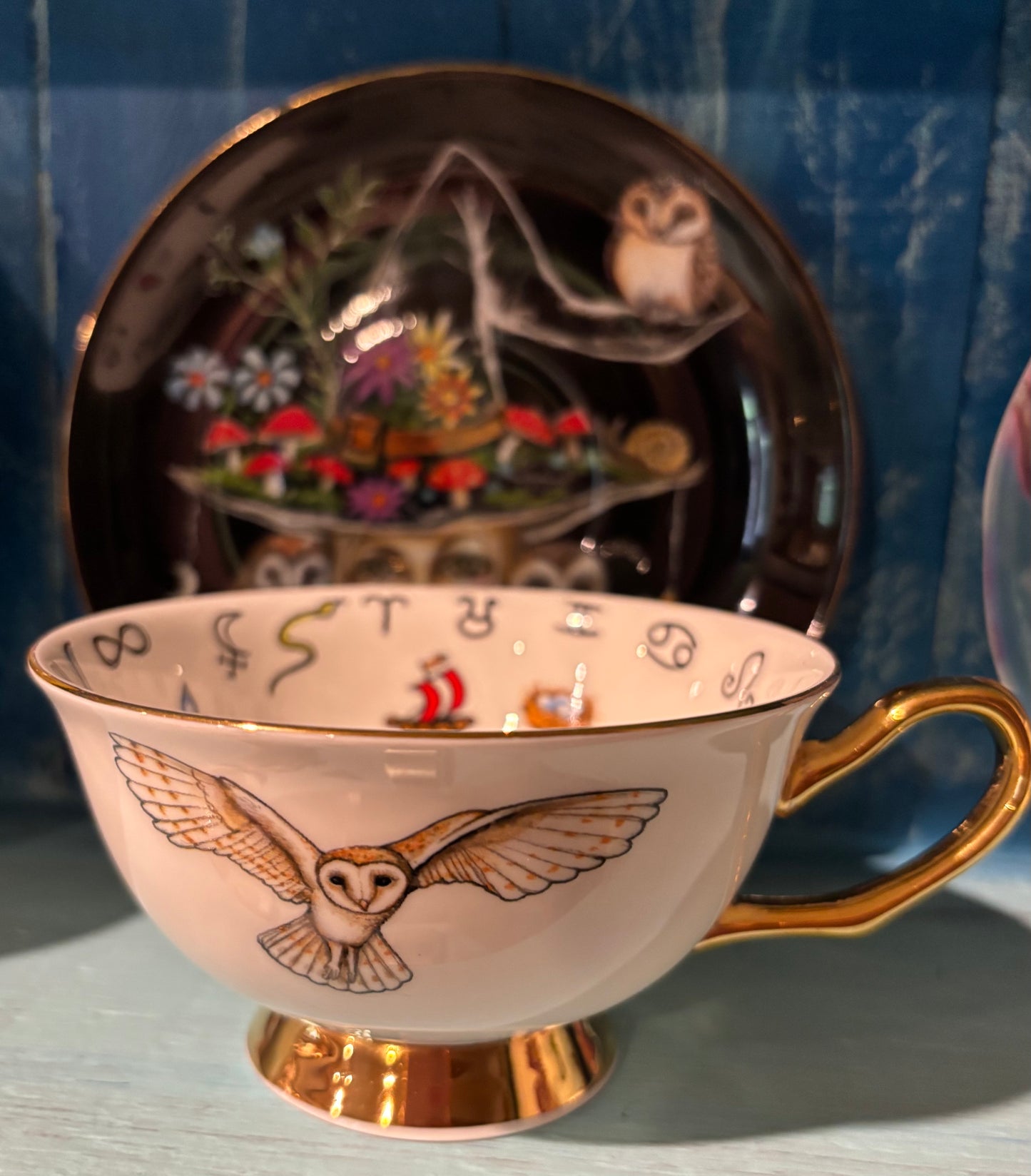 Owl Witch, Limited edition Divination tea cup and saucer