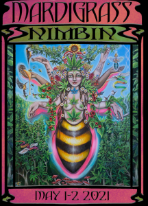 Canabee Goddess art used for the 2021 Nimbin MardiGrass festival
